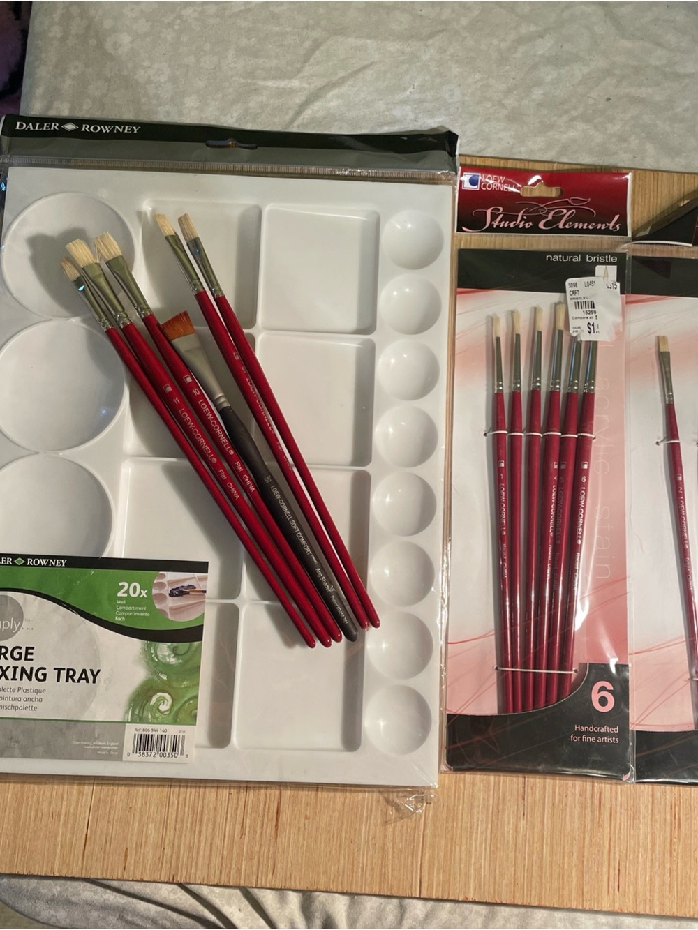 Paint Brush Lot with Paint Painting Tray mostly new unopened